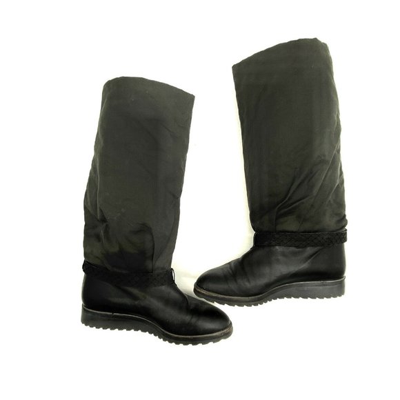 CALZATURIFICIO DI VARESE Womens Black Leather and Nylon Winter Boots Size 5 - Picture 6 of 11